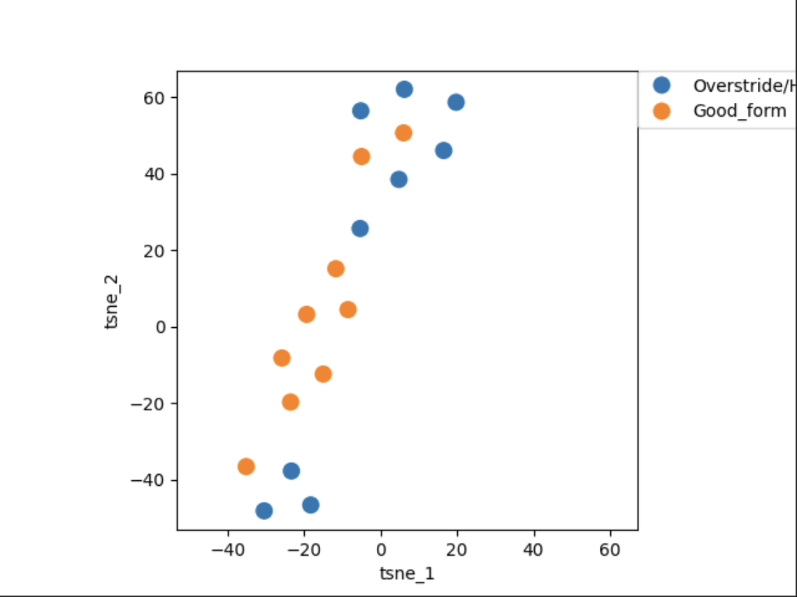 t-SNE visualization of overstriding clusters